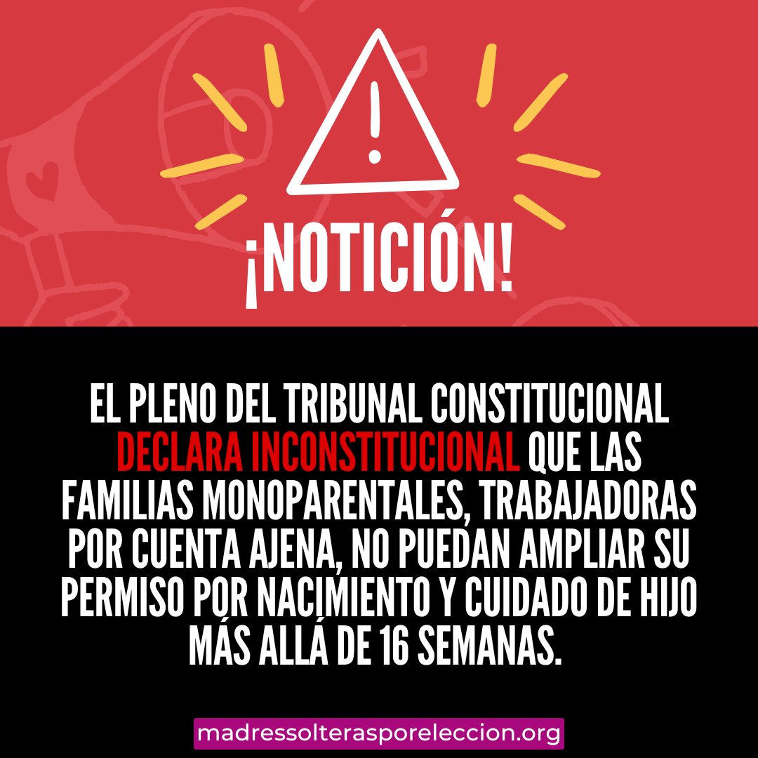 AsociacionMSPE's tweet image. ‼️El @TConstitucionE  ha dado el espaldarazo judicial definitivo a las familias monoparentales.

El pleno del tribunal de garantías ha declarado inconstitucional los preceptos legales que, en la práctica, niegan desde hace años a las familias monoparentales que podamos ampliar…