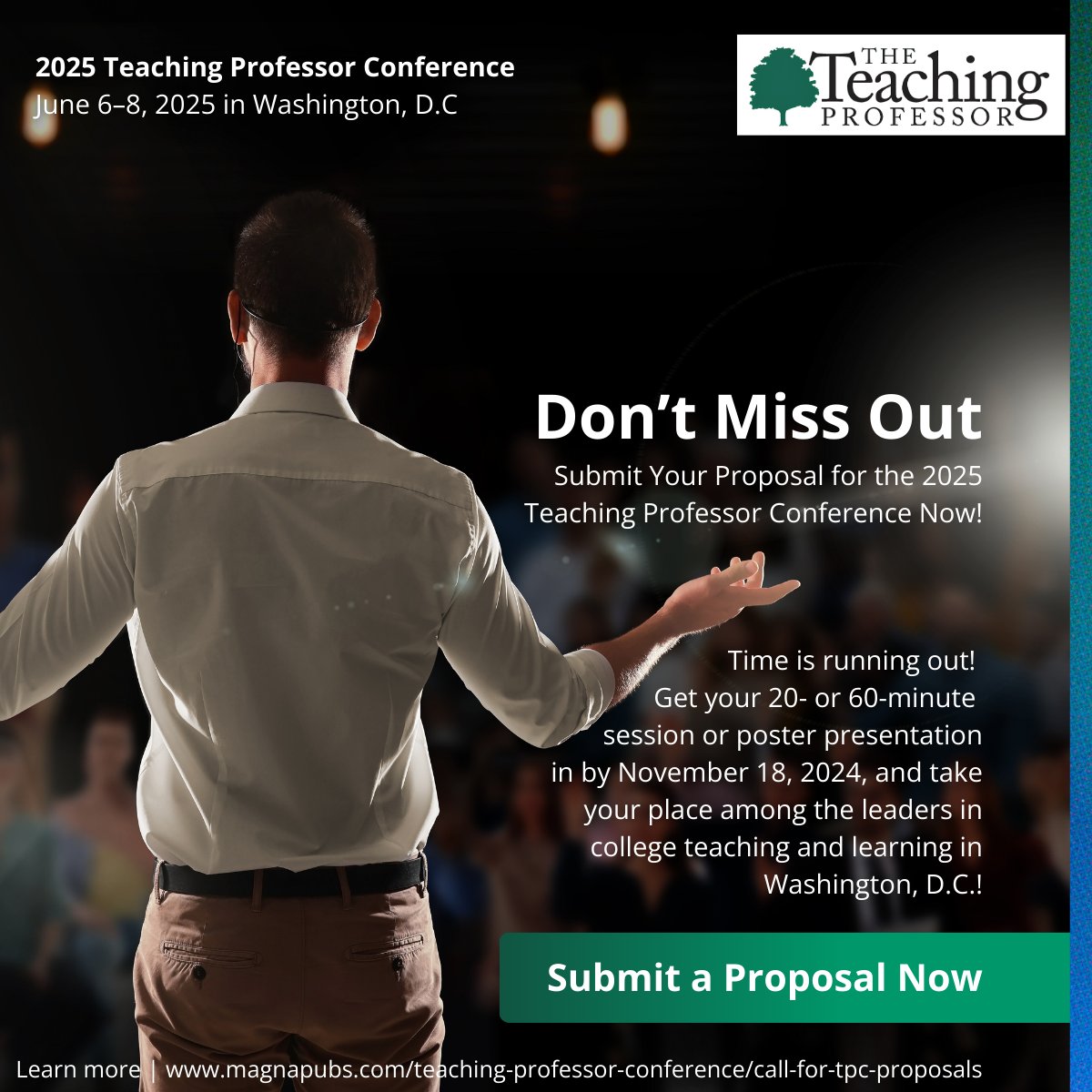 teachprof's tweet image. We’re looking for passionate educators to lead thought-provoking sessions in Washington, D.C.! 

Submit your proposal by November 18, 2024 to join this incredible event.

Don&apos;t Miss out. Submit a Proposal

For more details, visit us at
magnapubs.com

#teachingconference