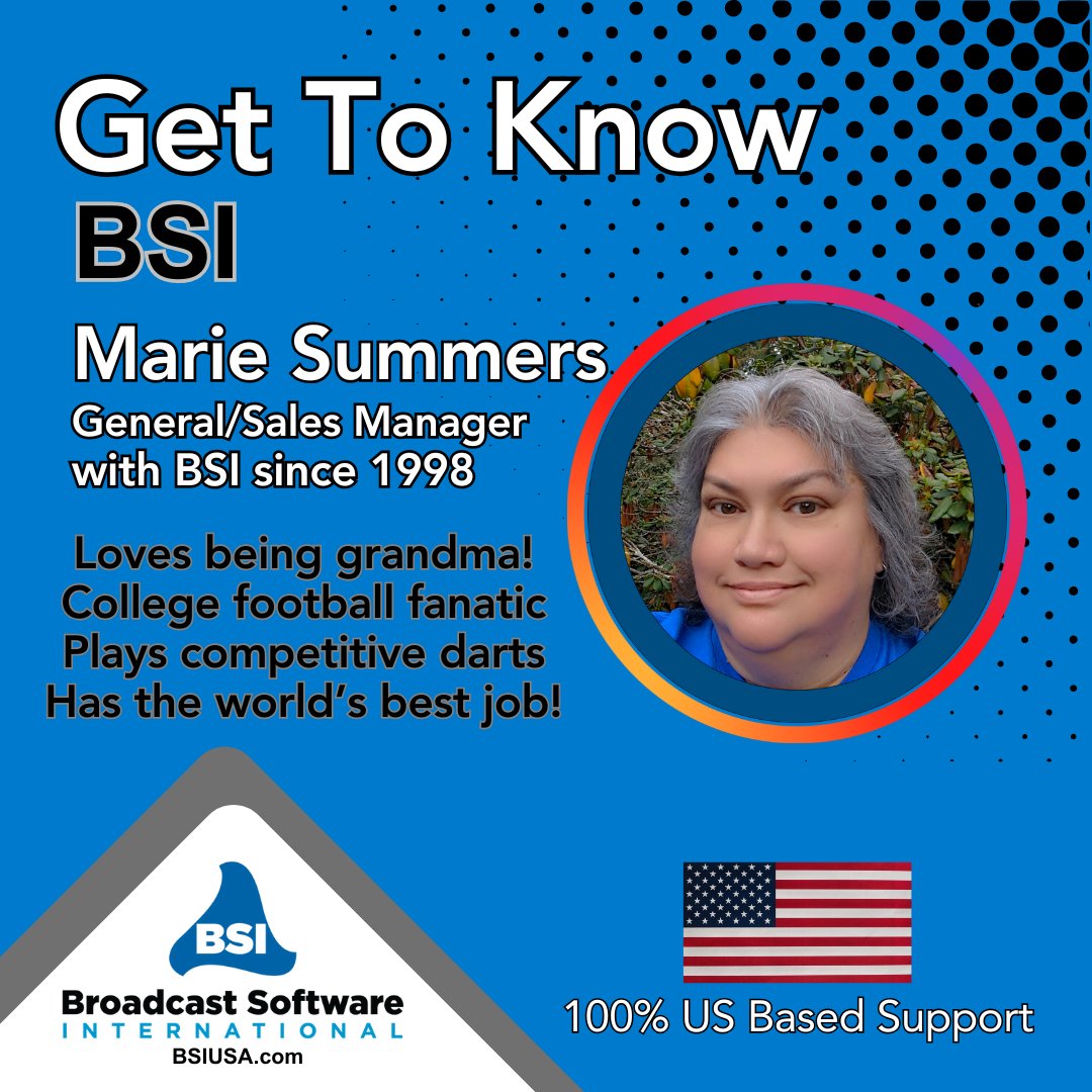 Broad_Soft_Intl's tweet image. Say &quot;Hi&quot; to Marie!

bsiusa.com

#BroadcastSoftware
#RadioAutomation
#MediaSoftware
#BroadcastEngineering
#RadioSoftware