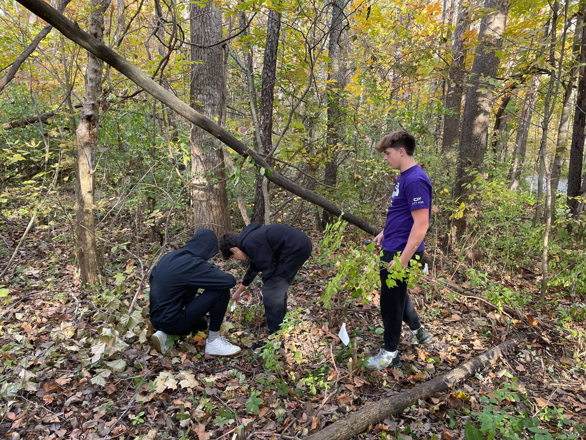 Thank you to these outstanding volunteers from Guerin Catholic High School who helped remove invasive honeysuckle from Cool Creek on Oct. 22!  They helped make a noticeable difference and we really appreciate their efforts.
