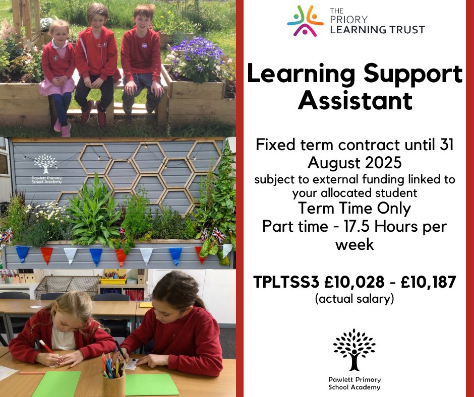 TPLT Careers (@tpltcareers) on Twitter photo - Learning Support Assistant -
<a href="/Pawlettprimary/">Pawlett Primary School Academy</a>
Join us in shaping the future, one student, one teacher, and one community at a time 🙌
- For more information & to apply, please visit the link below; bit.ly/3Y5PLin
#children #school #motivation - Learning Support Assistant -
<a href="/Pawlettprimary/">Pawlett Primary School Academy</a>
Join us in shaping the future, one student, one teacher, and one community at a time 🙌
- For more information & to apply, please visit the link below; bit.ly/3Y5PLin
#children #school #motivation