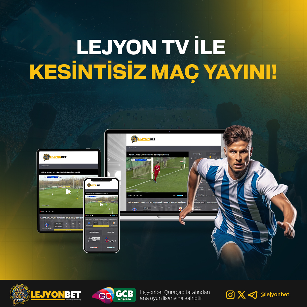 lejyonbet's tweet photo. LejyonTV ile maç keyfiniz hiç kesilmesin! 

Canlı maç yayınlarıyla heyecanı doruklarda yaşayın, sevdiğiniz takımların maçlarını anında takip edin. 

Lejyonbet ayrıcalığıyla spordan uzak kalmayın! 📺🔥

+18 Bilinçli oynayınız. https://t.co/edtyFo0L7E
