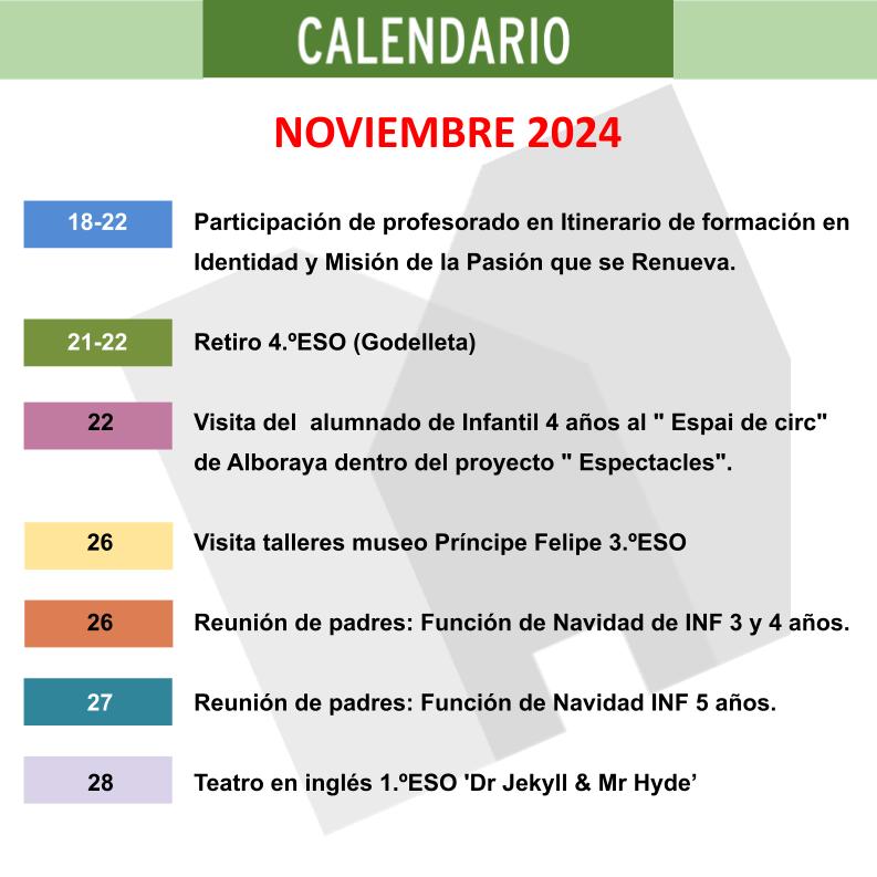 Agenda noviembre 2024