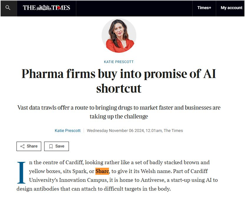Rhys Pearce-Palmer (@rhyspearceone) on Twitter photo Not often your workplace gets named in <a href="/thetimes/">The Times and The Sunday Times</a>
Huge congratulations for the coverage of <a href="/AntiverseHQ/">Antiverse</a> 👏
It's been a pelasure supporting Antiverse with space at <a href="/cardiffuni/">Cardiff University</a>, starting at <a href="/Medicentre_cf/">Cardiff Medicentre</a> before they expanded to #sbarc
#Cardiff #startup #innovation #Wales Not often your workplace gets named in <a href="/thetimes/">The Times and The Sunday Times</a>
Huge congratulations for the coverage of <a href="/AntiverseHQ/">Antiverse</a> 👏
It's been a pelasure supporting Antiverse with space at <a href="/cardiffuni/">Cardiff University</a>, starting at <a href="/Medicentre_cf/">Cardiff Medicentre</a> before they expanded to #sbarc
#Cardiff #startup #innovation #Wales