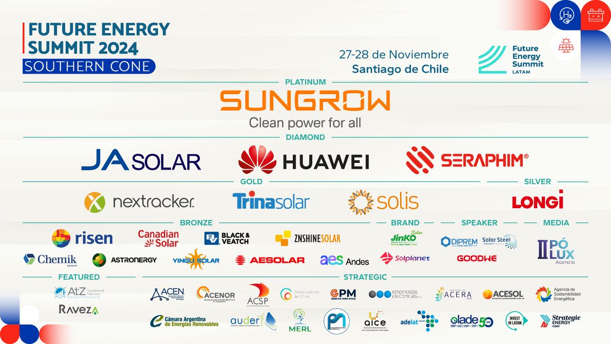 🚀 ¡Última parada de nuestra gira 2024 #FESChile!

Nos complace contar con la participación de destacadas entidades del sector energético.🤝

📌 27 y 28 de noviembre
📍Hotel Intercontinental, Santiago de Chile

Entradas disponibles: lnkd.in/dMd6uAU2