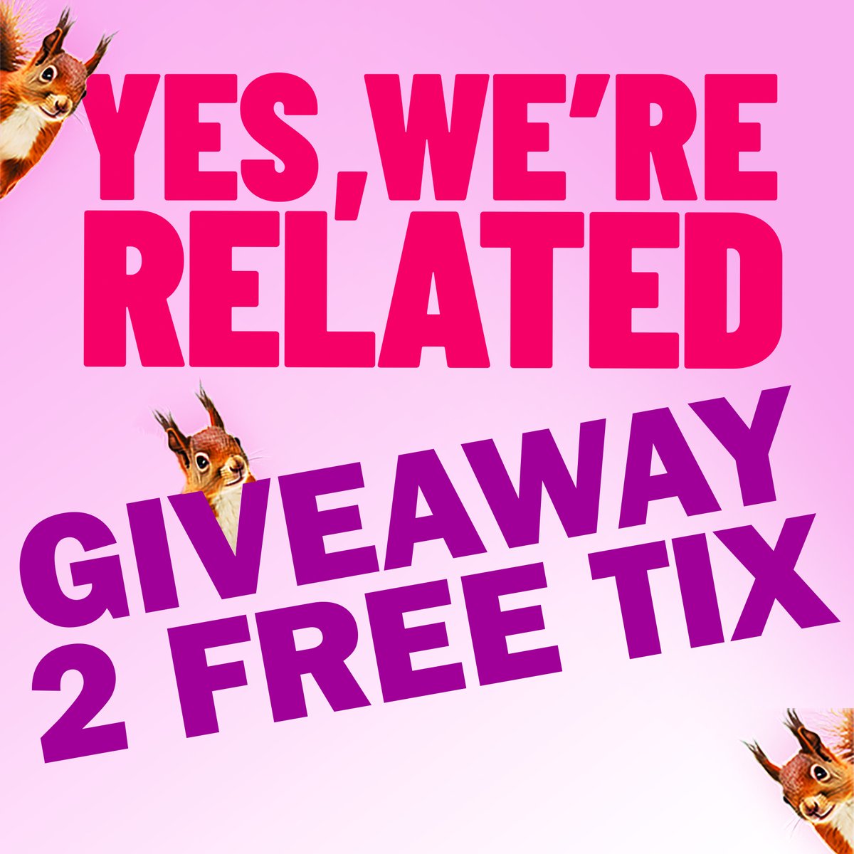 GIVEAWAY 2 FREE TICKETS!
Tag your friends in the comments for a chance to get 2 free tickets to the new dark comedy <a href="/yes_related/">Yes, We’re Related</a> ,  coming on 12-17 Nov: theotherpalace.co.uk/yes-were-relat….
The deadline is 8 Nov for the shows from Tue 12 Nov - Sun 17 Nov (subject to availability).