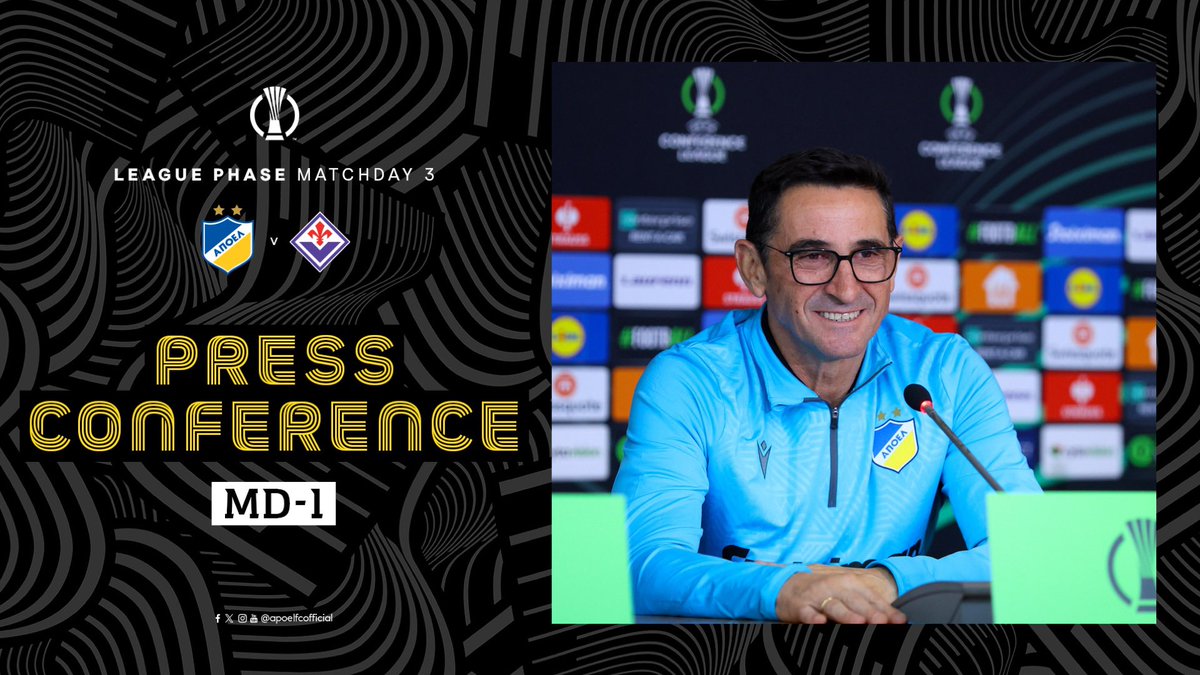 apoelfcofficial's tweet image. [LIVE @16:30] 🎙 MD-1 Press Conference | #APOELFC - #Fiorentina (#UECL MD3)

👉 youtube.com/live/BclRefVvb…

#ManoloJiménez #Belec #APOvFIO #apoelfclive