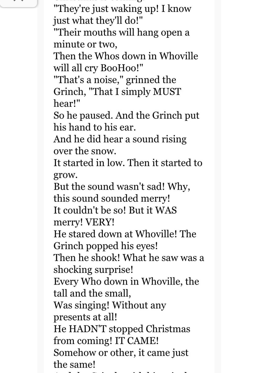 in the midst of our great grief, every democrat I know this morning is giving "the whos down in whoville." I have only seen love, hope, and a commitment to go on. if you'll allow me the corny metaphor:

he hasn't stopped Christmas from coming. it came. and all I hear is singing.