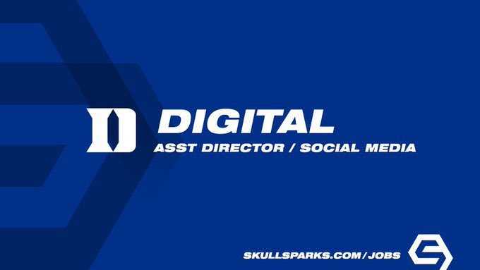 Opportunity with <a href="/DukeATHLETICS/">Duke Athletics</a>
Assistant Director of Social Media
Durham, North Carolina
tinyurl.com/mr4bhcsr

SkullSparks.com/jobs