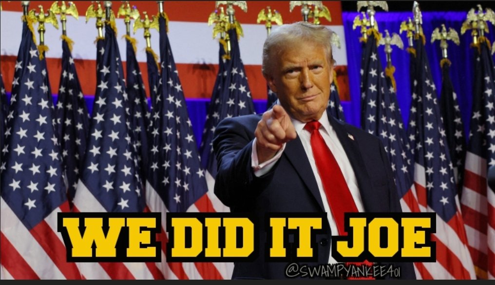 SwampYankee401's tweet photo. @DonaldJTrumpJr America Won 🇺🇸 🇺🇸!!!
#MyPresident  #Trump2024 
#MAGAMandate
#TrumpWave
#TrumpCoalition https://t.co/tjB7gDwmeP