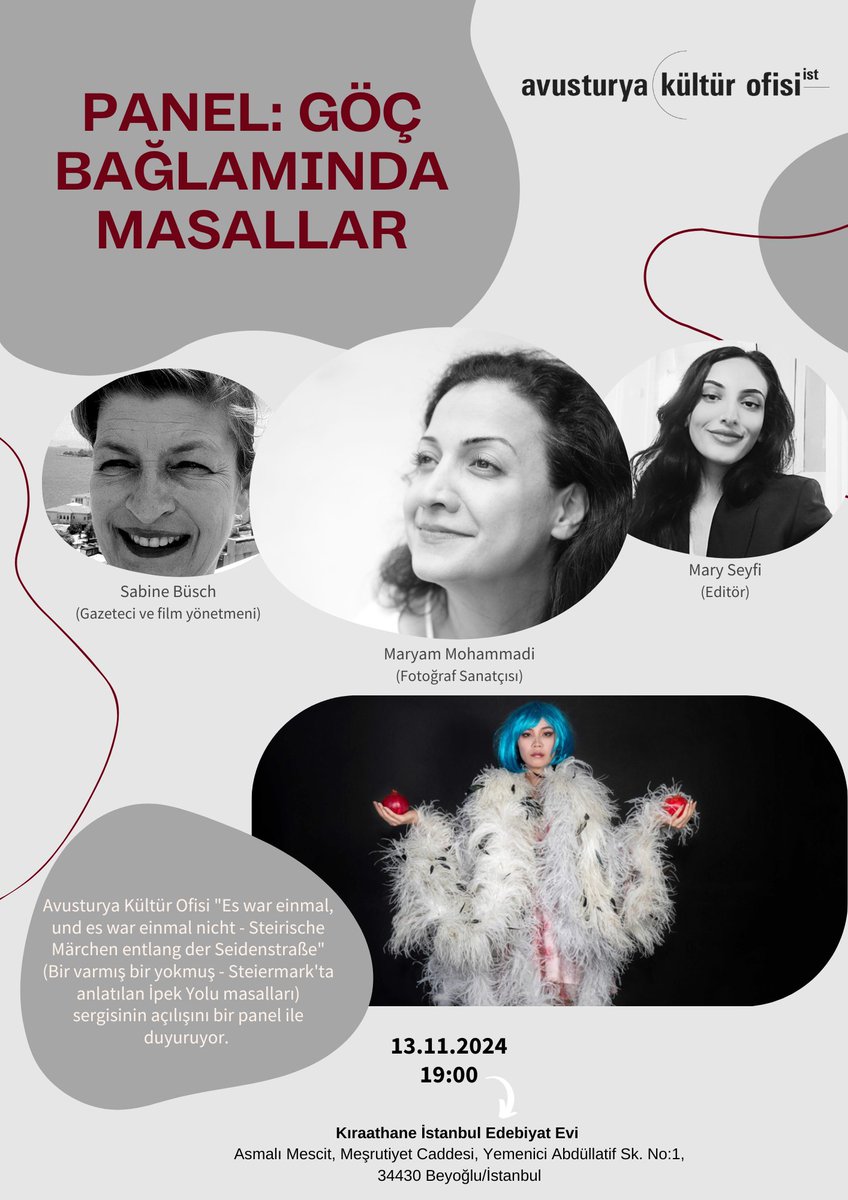 ACFIstanbul (@acfistanbul) on Twitter photo 💬#Panel | Gesprächsrunde
#Göç Bağlamında #Masallar ✨
#Märchen im Kontext der #Migration
🗓️13.11.2024, 19:00
📍 <a href="/KIRAATHANE24/">İstanbul Edebiyat Evi</a>
Kayıt için | zur Anmeldung: kiraathane.com.tr/sezon-programi…
_____
#kiraathane #sanat #fotoğrafsanatçısı #sergi #art #folktales #göçhikayeleri #acfistanbul 💬#Panel | Gesprächsrunde
#Göç Bağlamında #Masallar ✨
#Märchen im Kontext der #Migration
🗓️13.11.2024, 19:00
📍 <a href="/KIRAATHANE24/">İstanbul Edebiyat Evi</a>
Kayıt için | zur Anmeldung: kiraathane.com.tr/sezon-programi…
_____
#kiraathane #sanat #fotoğrafsanatçısı #sergi #art #folktales #göçhikayeleri #acfistanbul
