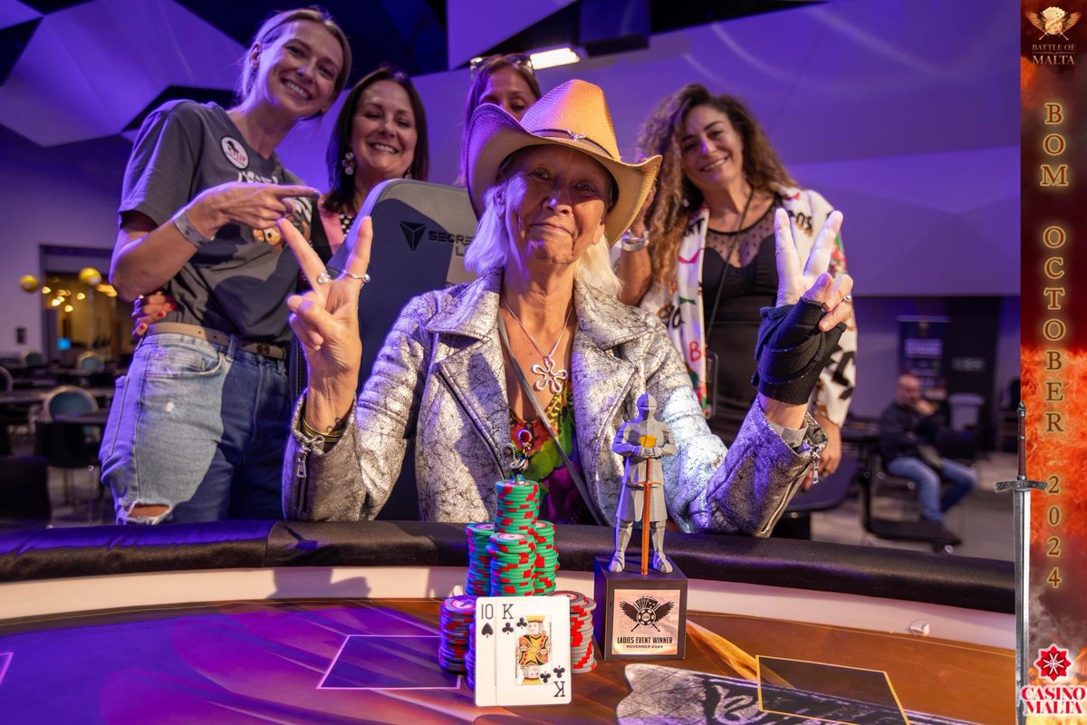 Congratulations to the fantastic Gia Carnestrom on topping a field of 121 entries to win the <a href="/BattleOfMalta/">Battle Of Malta</a> €150 Ladies Event for €2,850 + a trophy!🏆 💃🥳👏 Thanks everyone for playing &amp; supporting this event. What a wonderful day it was with the FLIP community ♥️