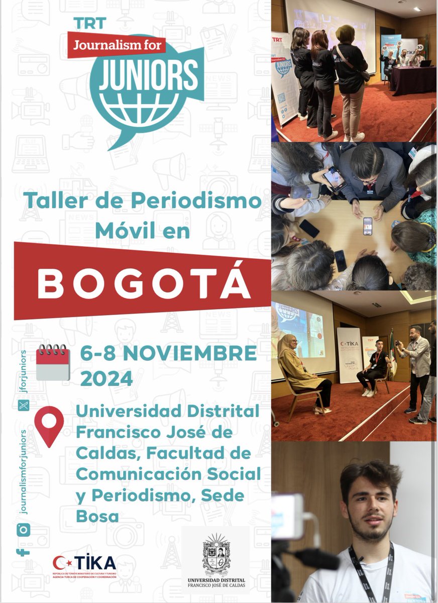 udistrital's tweet photo. #EventosUD || Hasta el 8 de noviembre se estará realizando el 'Journalism for Juniors (J4J)', un programa que a través de diferentes talleres busca fortalecer el periodismo digital.
Información ➡️ Bosa El Porvenir Oficina 237. Tel: 3239300 extensión 4228-4227 https://t.co/KQYvZ0qXyt