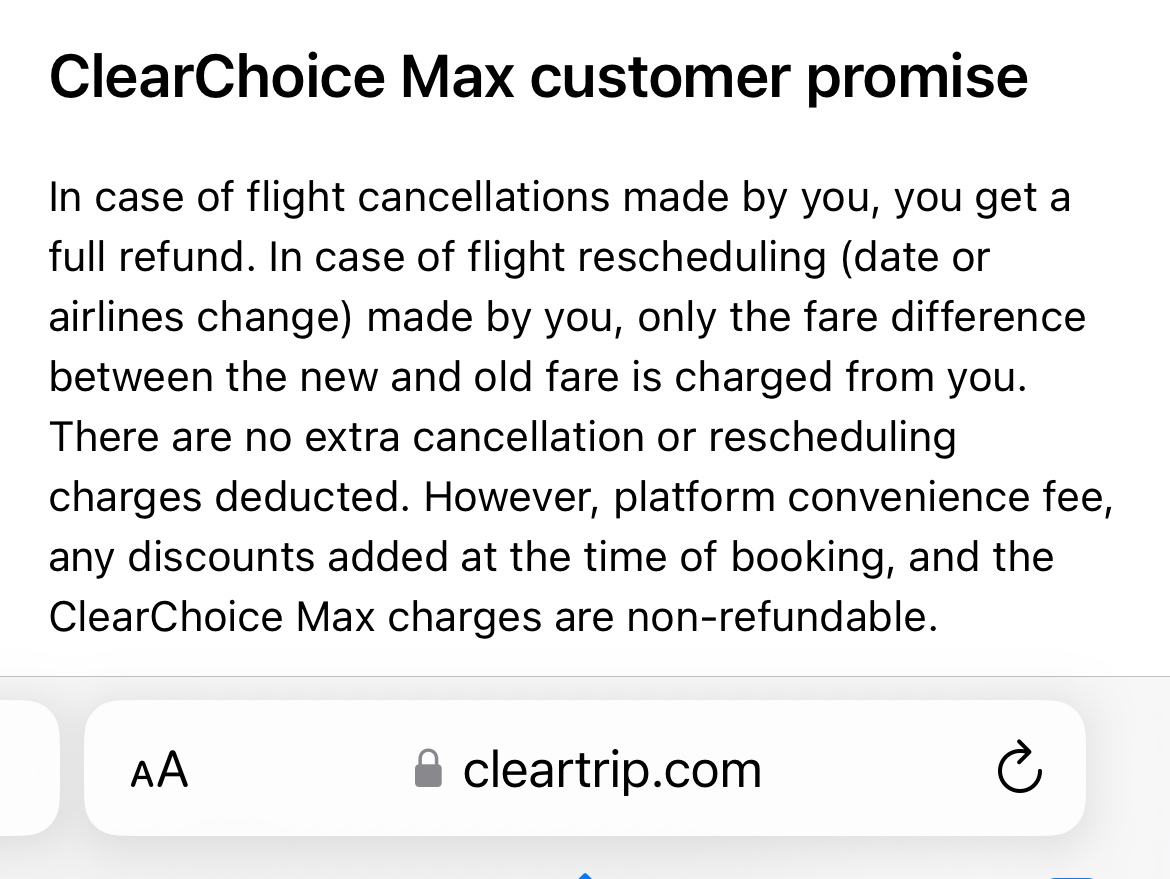 Radiant0Phoenix's tweet photo. @Cleartrip Funny how the customer promise says no rescheduling charges deducted 🤔 

Well actually, the “airline” didn’t deduct them - ClearTrip just decided to pocket the refund the airline sent to me! 

#SCAM 

Shame on you - your insurance &amp; your word is worth nothing but a big fat ZERO https://t.co/9fLM5XGW7M