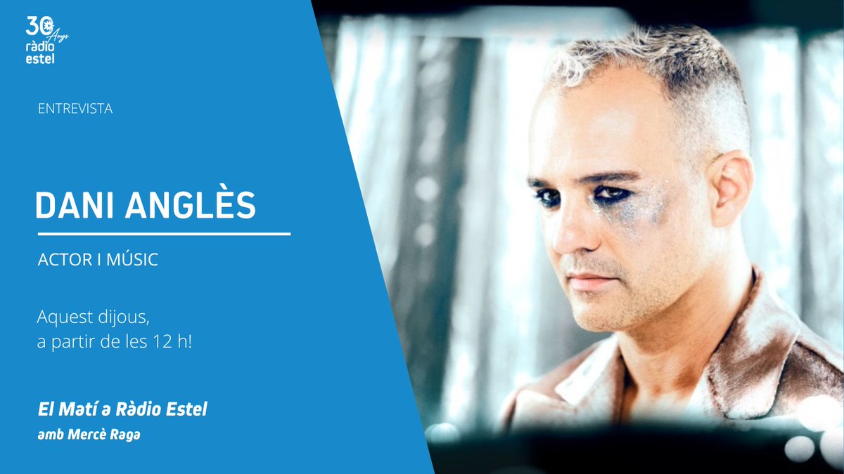 💥 Aquest dijous, <a href="/daniel_angles/">Daniel Anglès</a>!

🎭 L'actor ens presenta l'espectacle '30 anys lluny de Broadway', que es pot veure al <a href="/Teatre_Condal/">Teatre Condal</a>. 

▶️ Escolta'l a partir de les 12 h!
📡 radioestel.cat/en-directe/