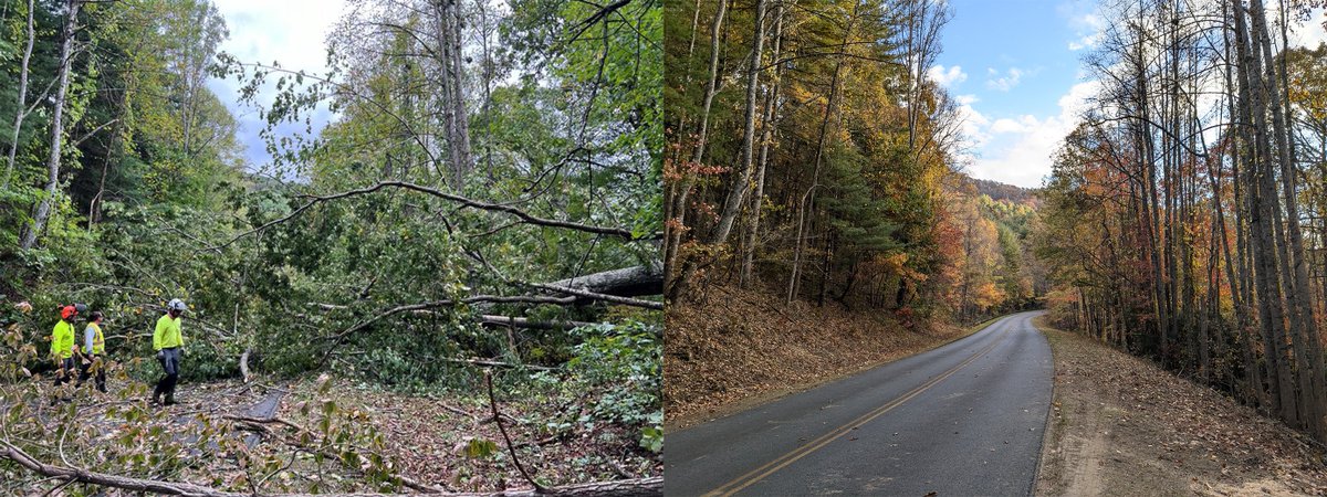 BlueRidgeNPS's tweet image. Today, Nov. 6, NPS restored access to approximately 11 miles of the Parkway, within the Asheville corridor, from milepost 382.5, at US 70 near the Folk Art Center, to milepost 393.6, at NC Route 191 near the NC Arboretum, including the French Broad Overlook at milepost 393.8.