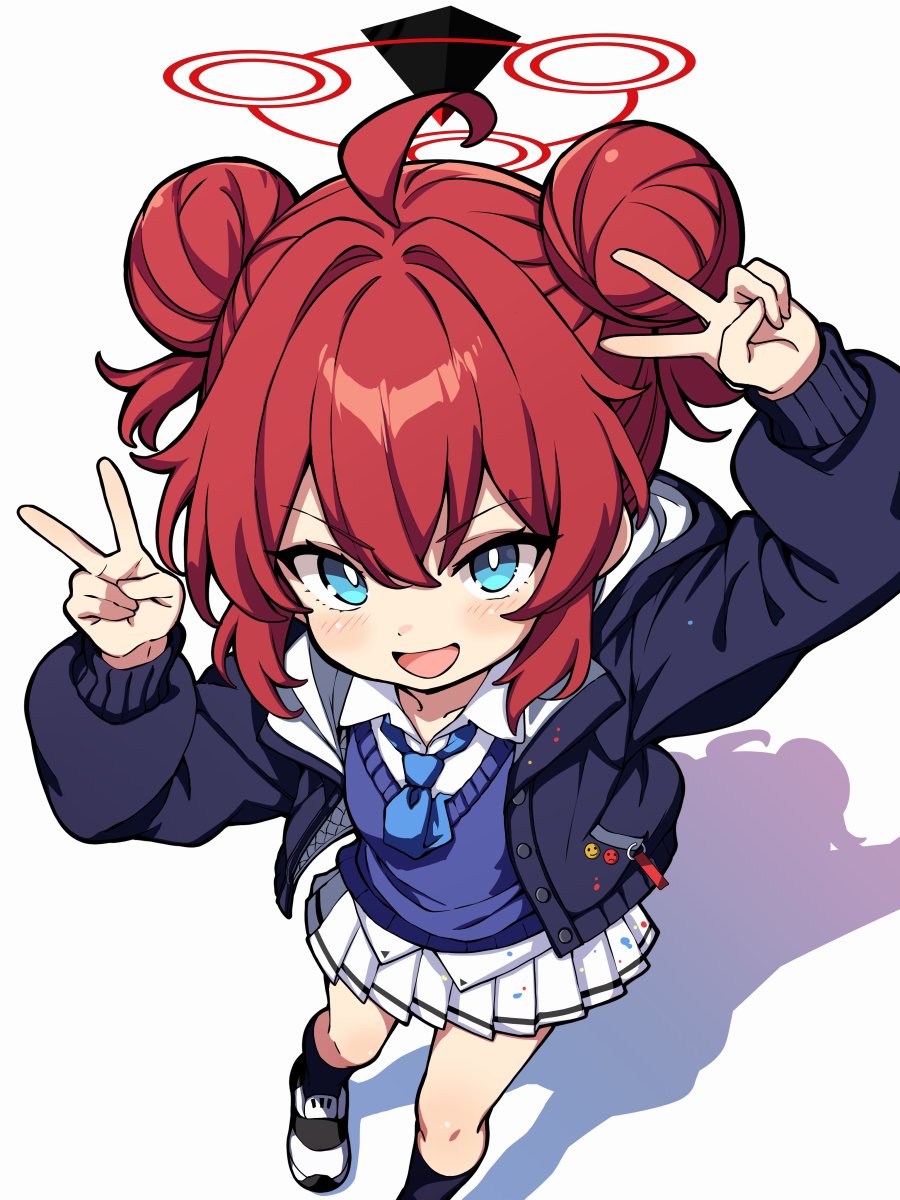 小塗マキ(ブルアカ) 「マキちゃん!!塗った!!ダブルピース そろそろヴェリタス正月イベ復刻に備えてソワ」|ゆうじ＠FANBOXのイラスト