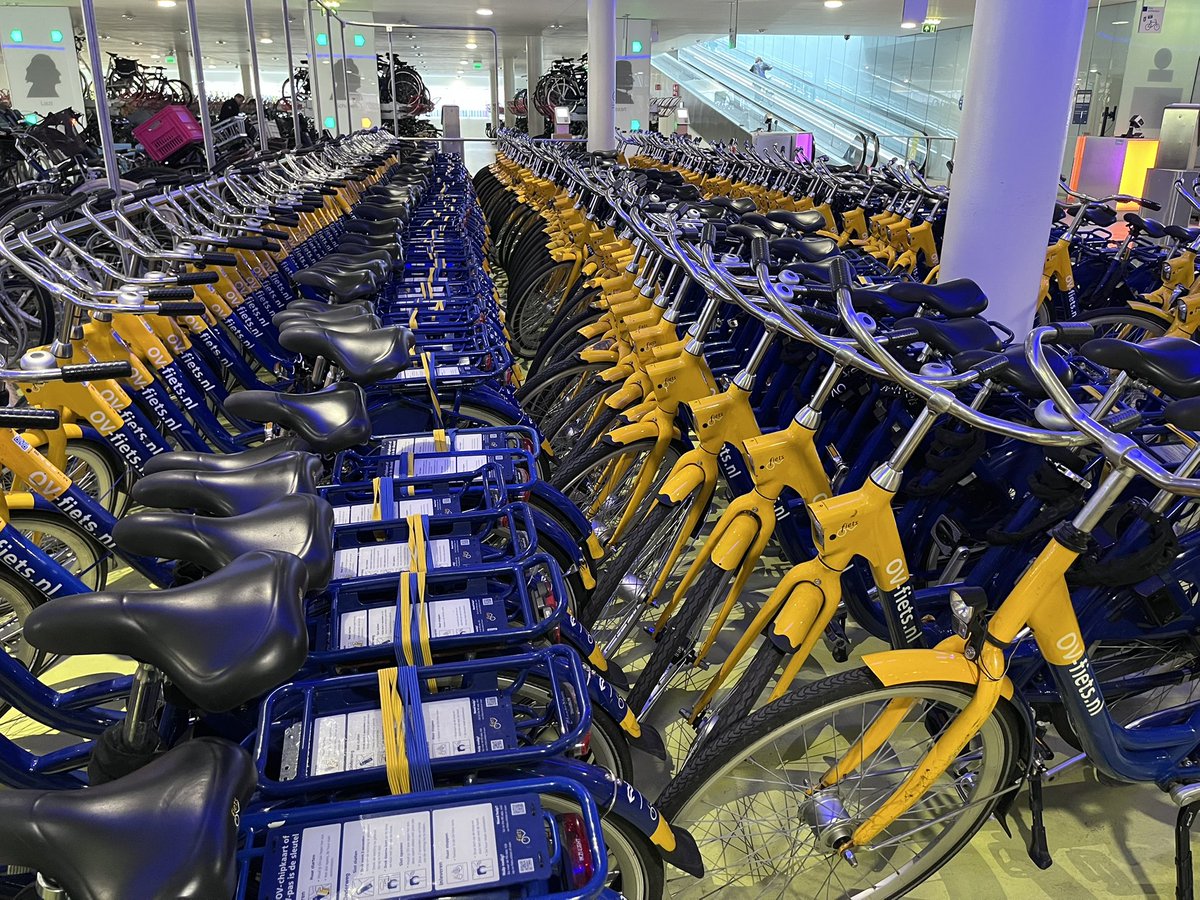 Bicycle parking at #Amsterdam Zuid (South) train station by <a href="/NS_online/">NS online</a>. These underground parkings are very common at train stations in the Netherlands, but not so much outside our tiny country.