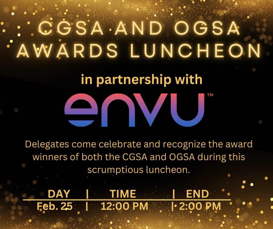 Our Annual Awards Lunch is a highlight of the conference! Join us, with our friends from  <a href="/EnvuGolfCA/">Envu Golf Canada</a> to recognize outstanding achievements in golf course management. Let’s celebrate together! <a href="/OntarioGSA/">OGSA</a>  buff.ly/4elXvBF