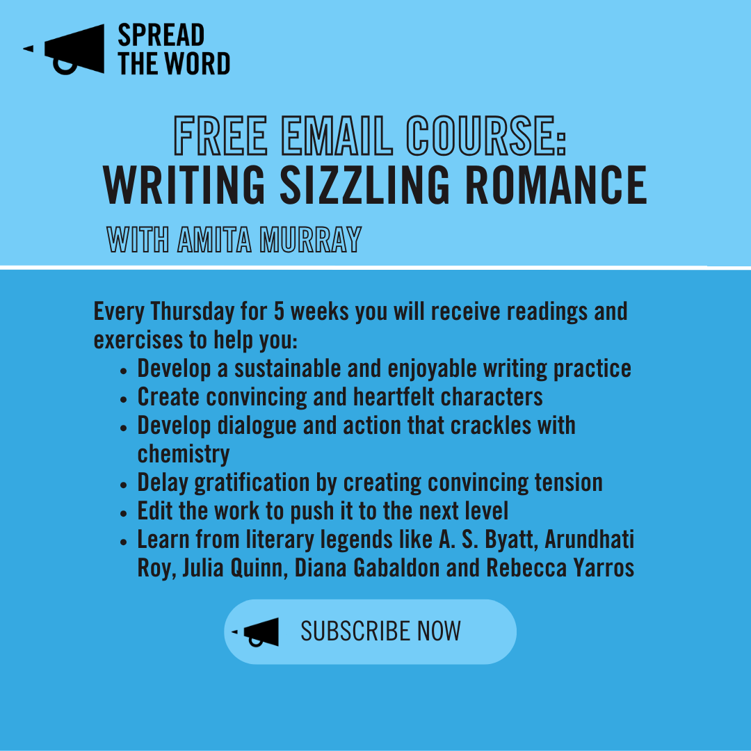 Spread the Word (@stwevents) on Twitter photo Learn how to write a sizzling romance in 5 weeks with <a href="/AmitaMurray/">Amita Murray</a>❤️🔥
The course has already begun but is still open for new sign ups. You will receive links to any lessons that you've missed. Sign up here - spreadtheword.org.uk/free-email-cou… Learn how to write a sizzling romance in 5 weeks with <a href="/AmitaMurray/">Amita Murray</a>❤️🔥
The course has already begun but is still open for new sign ups. You will receive links to any lessons that you've missed. Sign up here - spreadtheword.org.uk/free-email-cou…