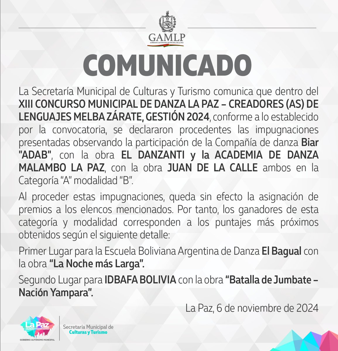 La Paz Culturas (@lapazculturas) on Twitter photo 