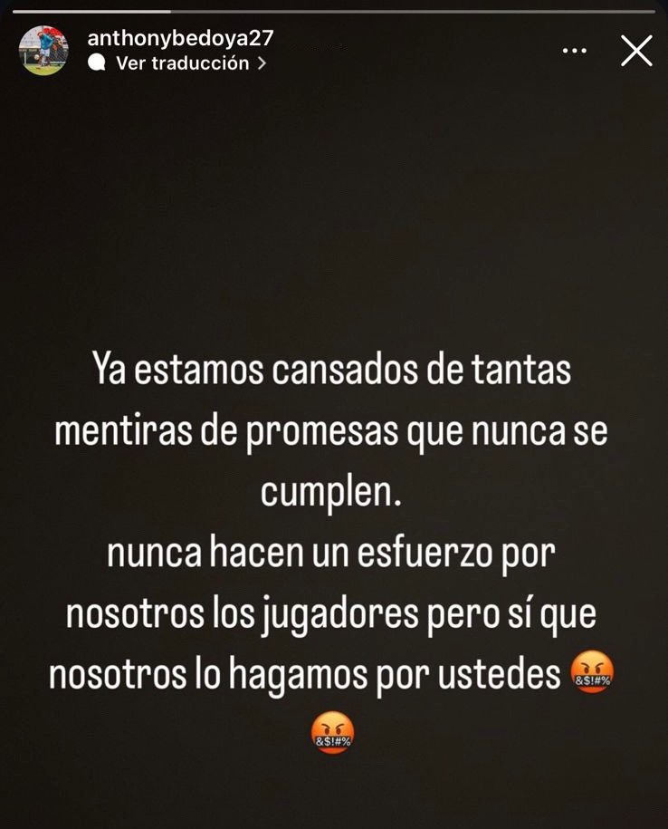 ElCrackEcuador's tweet photo. No aguanta más. Anthony #Bedoya, apuntó contra la dirigencia de #ElNacional, por la deuda que mantiene con los jugadores. https://t.co/uBkPFL1NZz