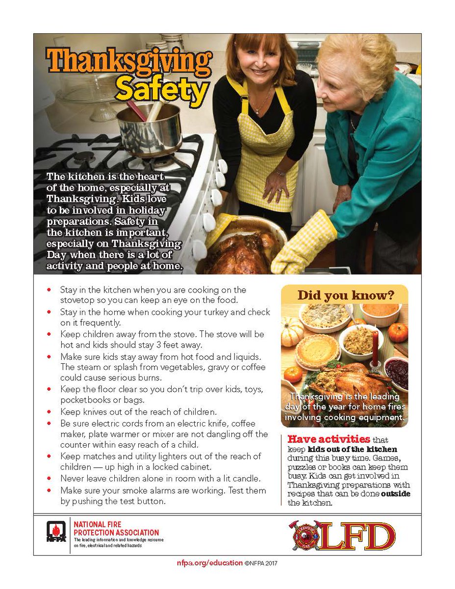 LeawoodFire's tweet photo. Good morning! We hope you all have been enjoying this fall weather. It won't be too long until we are huddled up at the end of this month celebrating the holiday season with family and friends. Please see the attached cooking fire safety information. As always, stay safe! https://t.co/H4FnqG3Lh5