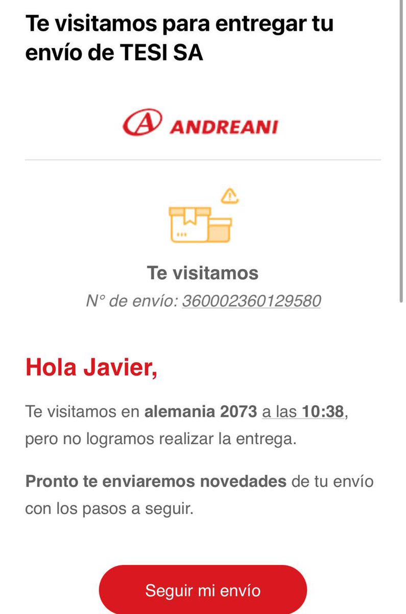 JavierFiad's tweet photo. @AndreaniOk sigue la misma mentira. Nunca me visitaron, salvo que el gato sea el cartero. Saludos y exijo una pronta resolución que no me dieron por MD https://t.co/xI8zxCjtAv