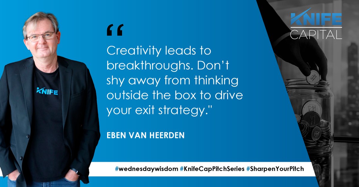 We’re excited to introduce our next 6-week series with Eben Van Heerden, co-founder &amp; partner at #KnifeCap, and seasoned #exit expert! Engage with the series, get your comments through!

Creativity &amp; #innovation are your friends, so do them boldly. 

#ExitStrategy #StartupTips