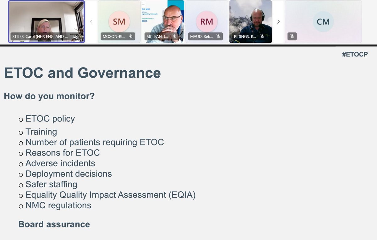 Claire Morris (@clairemonhs) on Twitter photo #ETOCP webinar is well underway! <a href="/Cstilesuk/">Carol Stiles</a> shares her expertise on the areas to monitor and review regularly to improve ETOC.
❓Do you regularly review insight and report in your trust?
❓Do you monitor staff receiving training for this type of care? #ETOCP webinar is well underway! <a href="/Cstilesuk/">Carol Stiles</a> shares her expertise on the areas to monitor and review regularly to improve ETOC.
❓Do you regularly review insight and report in your trust?
❓Do you monitor staff receiving training for this type of care?
