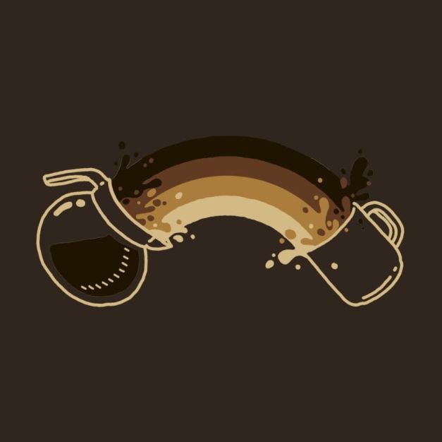 creativemorning's tweet image. We love this coffee rainbow shirt on Threadless. buff.ly/3AfpJjm #CMthread