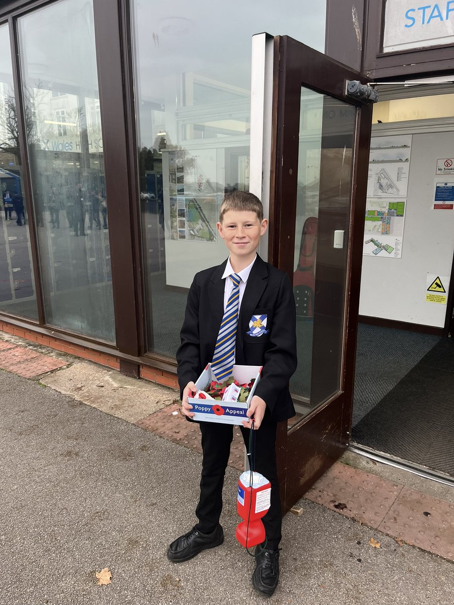 See below our amazing Y7 school council members selling poppies! If you haven’t got yours yet, we are at the Welcoming Entrance every morning this week. 🎺🎖️❤️ <a href="/WalesHigh/">Wales High School</a> <a href="/waleshighnews/">Wales High News</a>