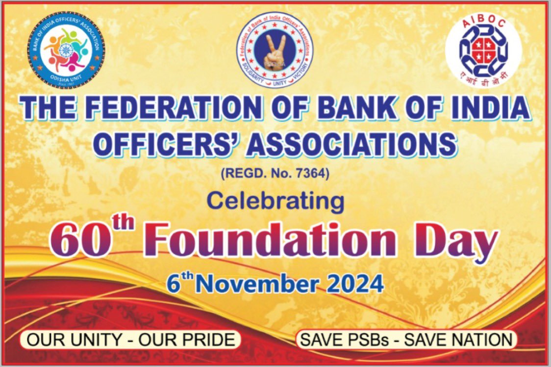 To my colleagues and teammates, happy Foundation Day! Your dedication and hard work have made our organization shine.  #FBOIOA@60 <a href="/nilesh_pawar15/">Nilesh Pawar</a> <a href="/sanjaybpi/">Sanjay Das</a> <a href="/fboioa_india/">Federation of Bank of India Officers' Associations</a> <a href="/AshishTekale_/">Ashish Tekale Patil</a>