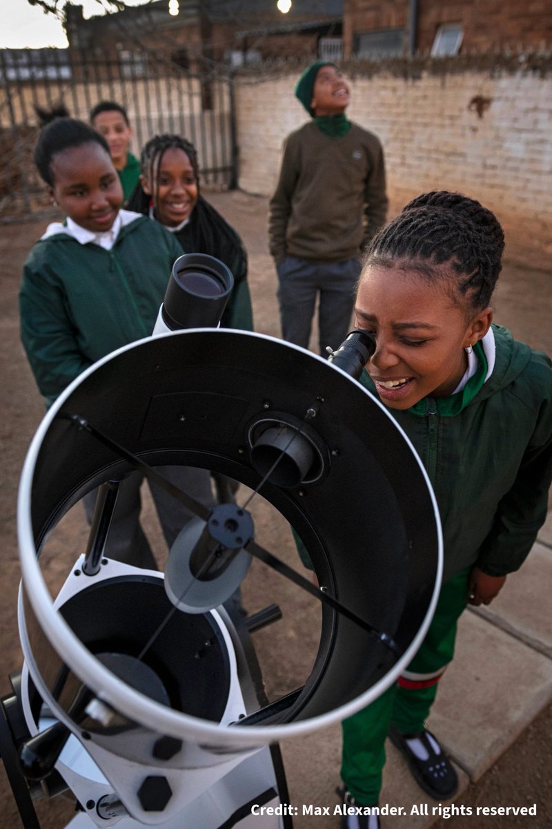 SKA Observatory (@skao) on Twitter photo The exhibition includes photos & experiences of people living near our telescope sites. In this image, students in the <a href="/SKA_Africa/">NRF/SARAO</a> - <a href="/NRF_News/">National Research Foundation of South Africa</a> robotics programme in Carnarvon, South Africa, look through a telescope for the first time.
📷 Credit: Max Alexander. All rights reserved The exhibition includes photos & experiences of people living near our telescope sites. In this image, students in the <a href="/SKA_Africa/">NRF/SARAO</a> - <a href="/NRF_News/">National Research Foundation of South Africa</a> robotics programme in Carnarvon, South Africa, look through a telescope for the first time.
📷 Credit: Max Alexander. All rights reserved