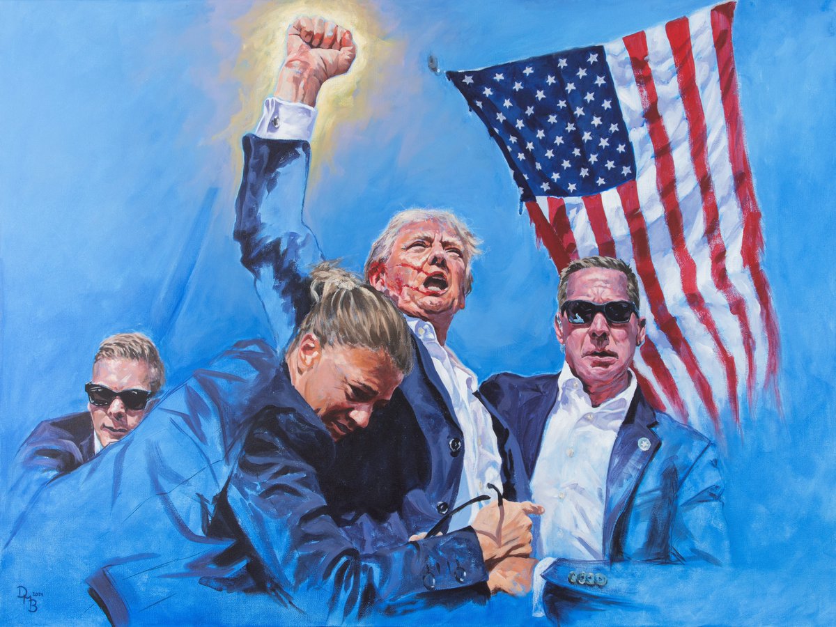 dmbartwork's tweet photo. This original piece is still available 
“Fight” 30x40” https://t.co/lZ59RlHxYK