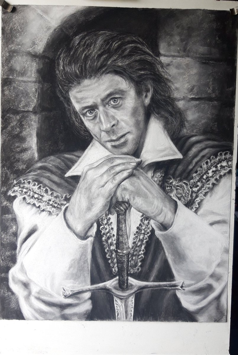 The strange intensity of the french actor Georges Beller in the 90's children's programme “Le Chevalier du Labyrinthe” 

Charcoal and chalk 85cmx56cm