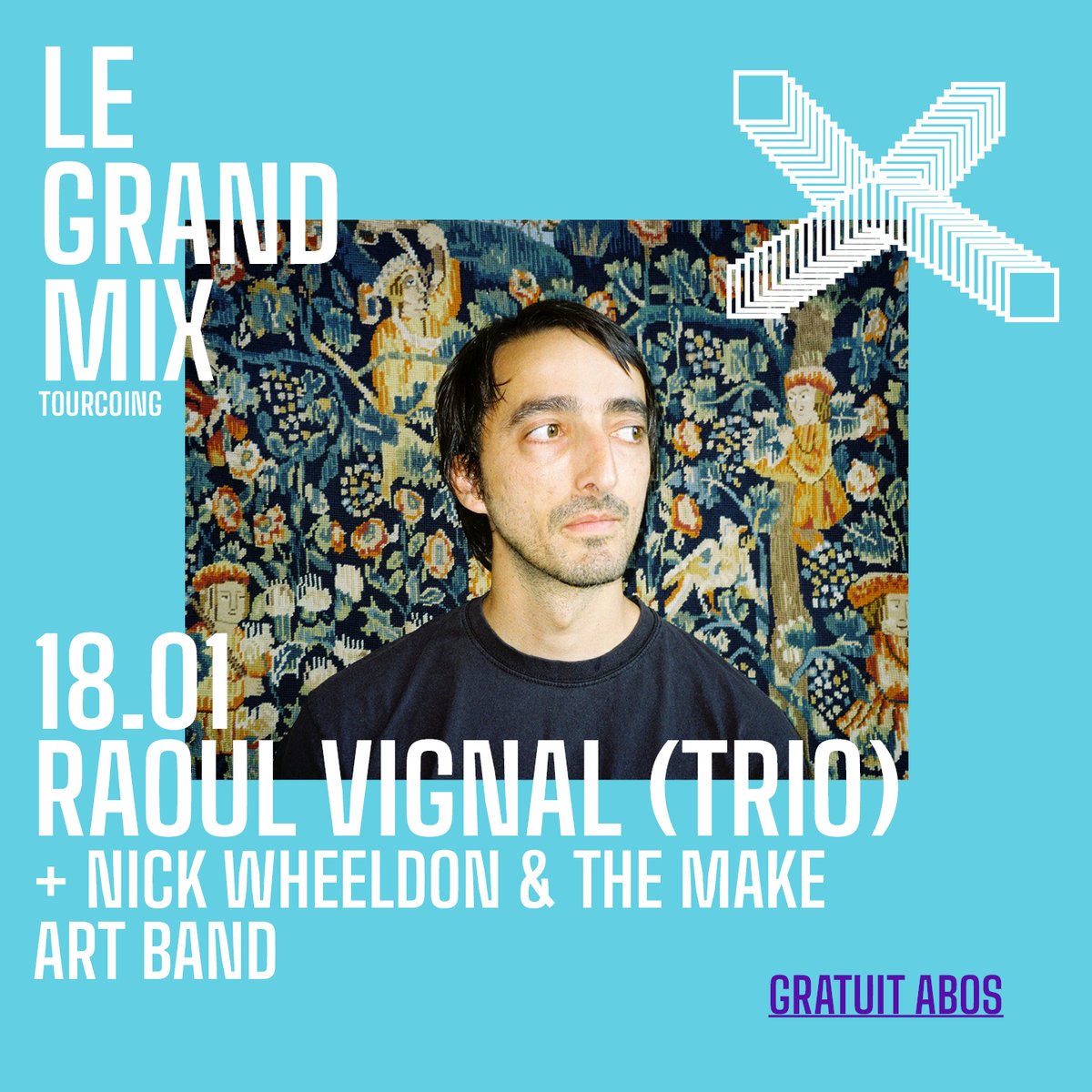 Annonce ----- 🙌  𝐆𝐫𝐚𝐭𝐮𝐢𝐭 𝐀𝐛𝐨𝐬
La soirée "Abos" de janvier sera folk et de toute beauté avec Raoul Vignal et Nick Wheeldon (accompagnés de leurs groupes respectifs)

🎫 legrandmix.com/.../raoul-vign…...
🗓️Samedi 18 janvier 2025 à 20h
📍Le Grand Mix, Tourcoing