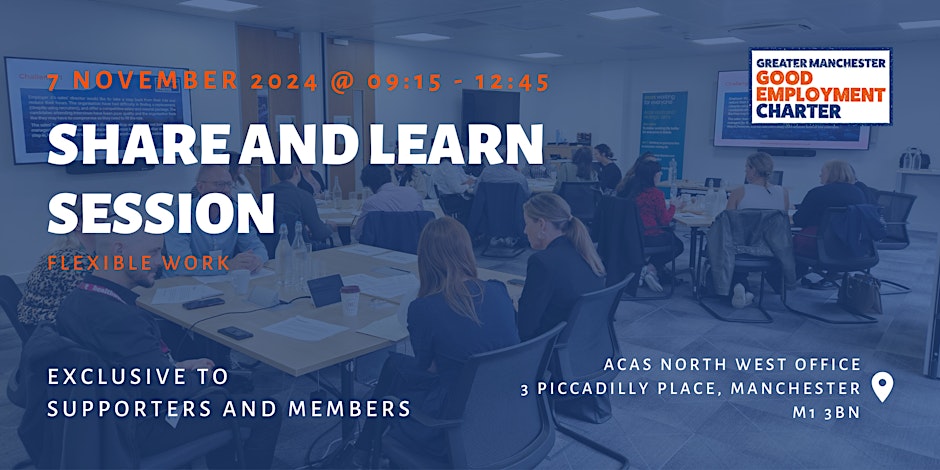 Our next Share and Learn Session is tomorrow!

At this session, exclusive to the Charter network, will discuss employment challenges around flexible work, share ideas on solutions and understand the 'best practice' approach with <a href="/Boo_HQ/">Boo Coaching & Consulting</a>.

Register here:

ow.ly/nHxJ50TSujL