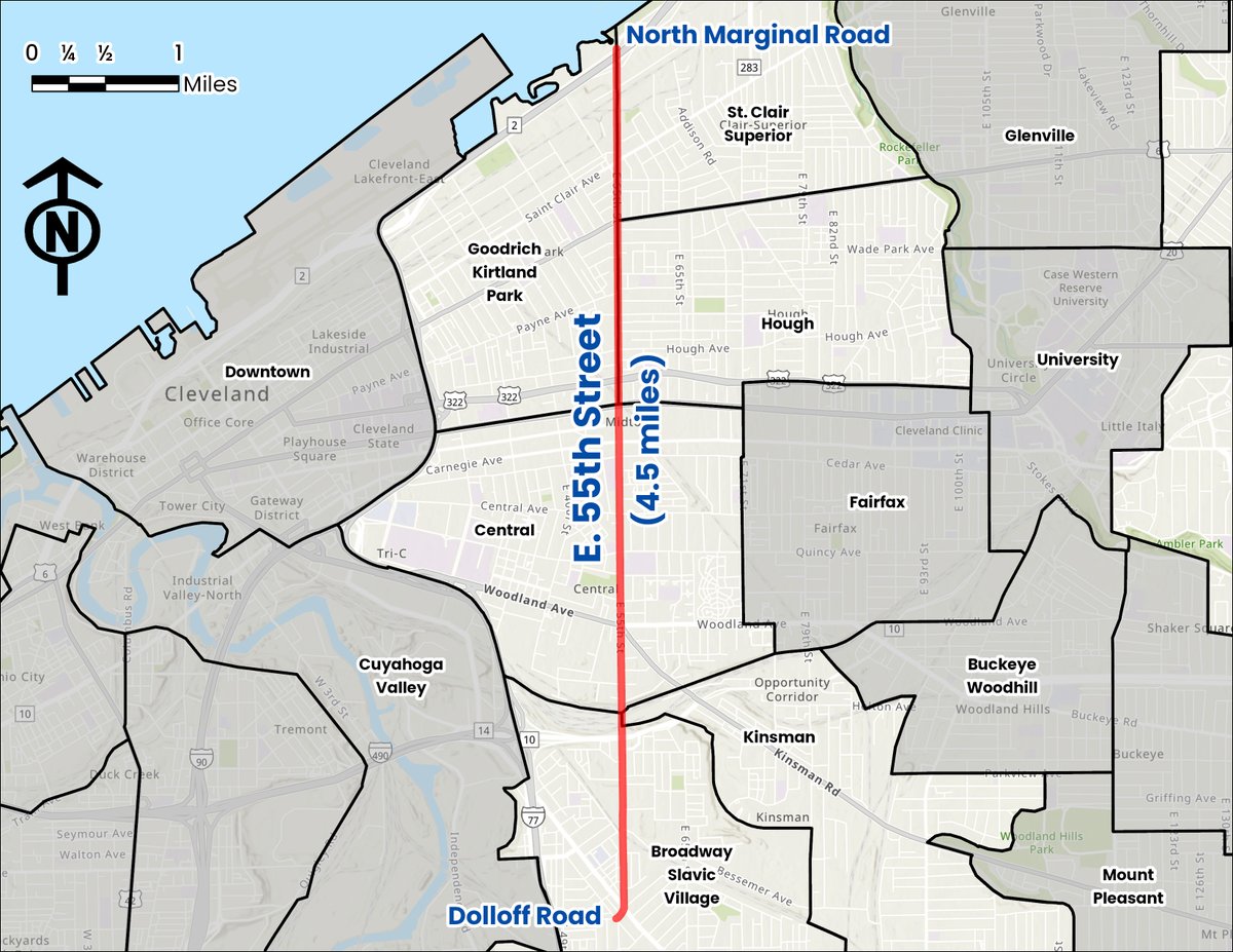 Action Alert: The E. 55th Safety Action Plan is a first step towards separated bike lanes along the corridor. This would provide a safe N-S connection for bicyclists, and improve safety for motorists and pedestrians. Learn more &amp; help us collect feedback. bikecleveland.org/bike-cle/news/…