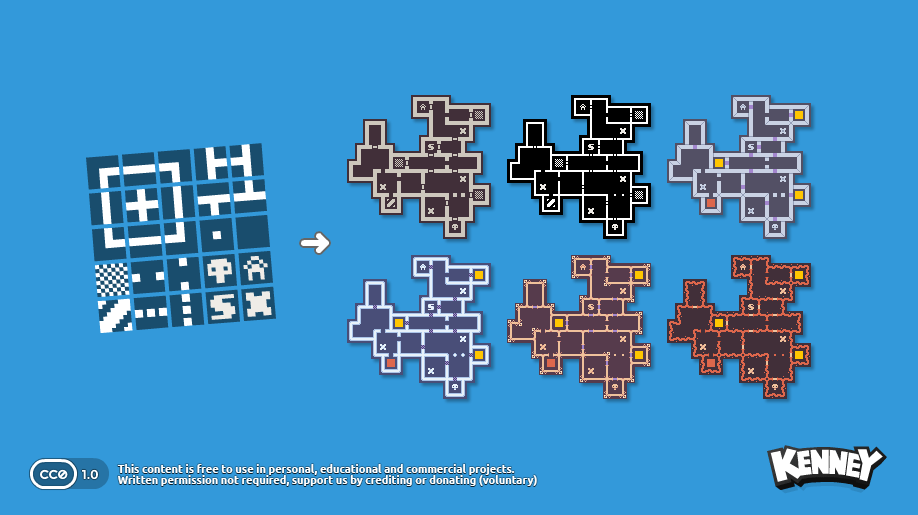 Fantastic news ✨ The new Minimap Pack #gameassets are now available, 25 tiles in 6 styles. The pack is completely free to use, by anyone for anything!

kenney.nl/assets/minimap…