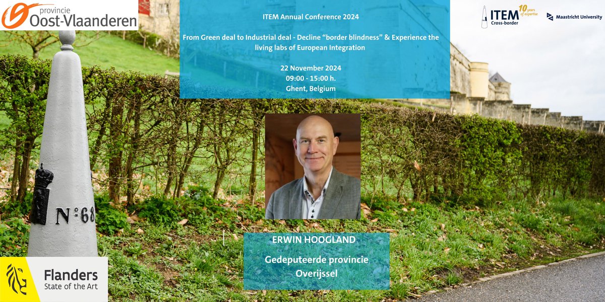 🌍Meet our Key note speaker for the ITEM Annual Conference 2024! <a href="/ErwinHoogland/">Erwin Hoogland</a> - Regional Minister <a href="/ProvOverijssel/">Provincie Overijssel</a> on #CohesionPolicy after 2027: Joint vision of the Dutch central, regional and local government

🚨 Register before 14-11-2024 via bit.ly/4dEdCtJ