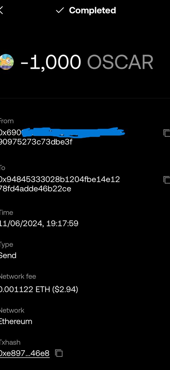 I sent 1000 Oscar to Trump's wallet
I don't know if this is his real wallet
But I did it this way  
$OSCAR