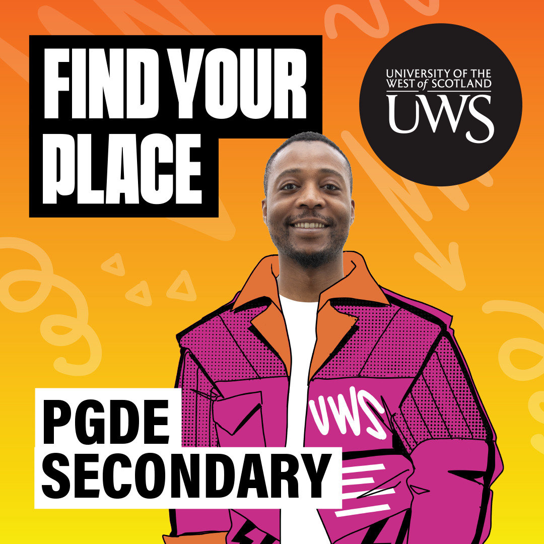 Applications now open for our PGDE in Secondary Art &amp; Design, English, Languages, Mathematics, Physical Education and Science Subjects. Find your place at UWS, more information and apply 👇
uws.ac.uk/study/postgrad…