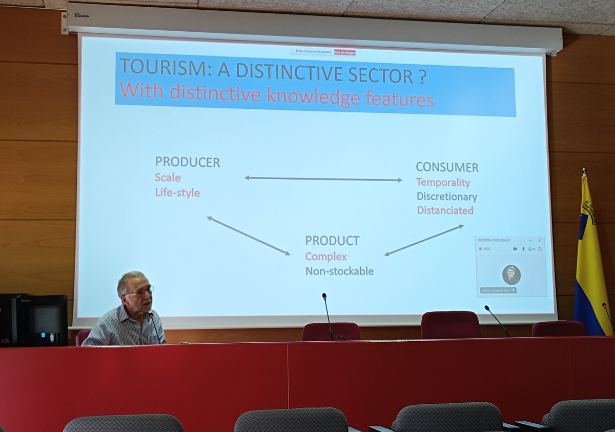 gratetURV's tweet photo. We celebrate the 10th edition of the Doctoral Days, where renowned researchers present ground-breaking topics and methods in tourism. 
Prof. Allan Williams has addressed theoretical and methodological notions related to the study of knowledge, risk, and uncertainty in tourism. https://t.co/4nlchsEGtG