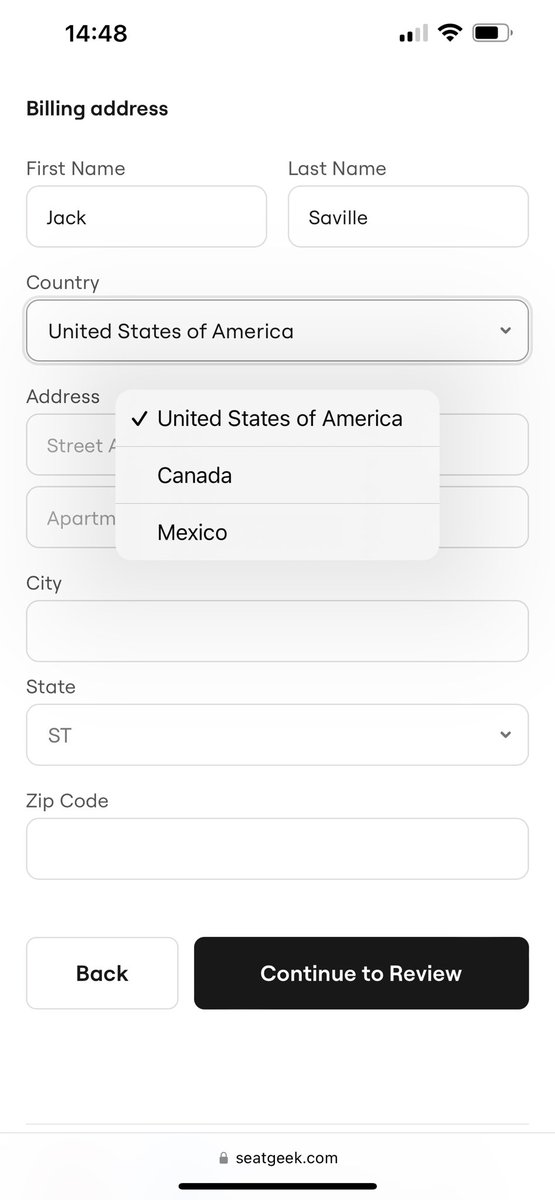 JackSav01's tweet photo. @SeatGeek @rydercup How does one even begin to purchase Ryder Cup tickets from across the pond if you don’t recognise countries outside US Canada &amp; Mexico https://t.co/qibf7xwjqd