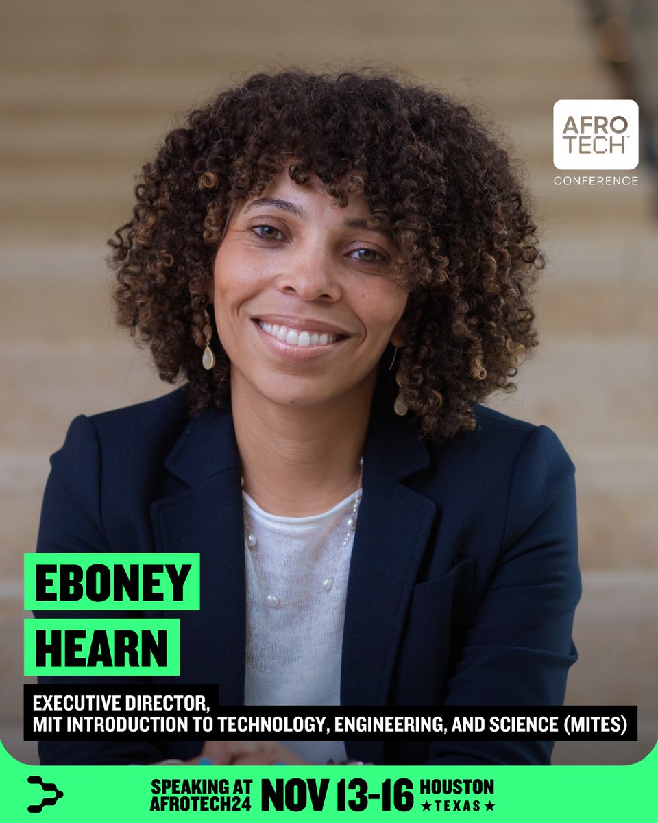 MITESatMIT's tweet image. Eboney Hearn, Executive Director will be a part of the 2024 AFROTECH™ Conference speaker lineup! Next week, she&apos;ll be diving into the future of STEM education and examining how immersive technologies drive inclusivity in learning environments. 
#AFROTECH24