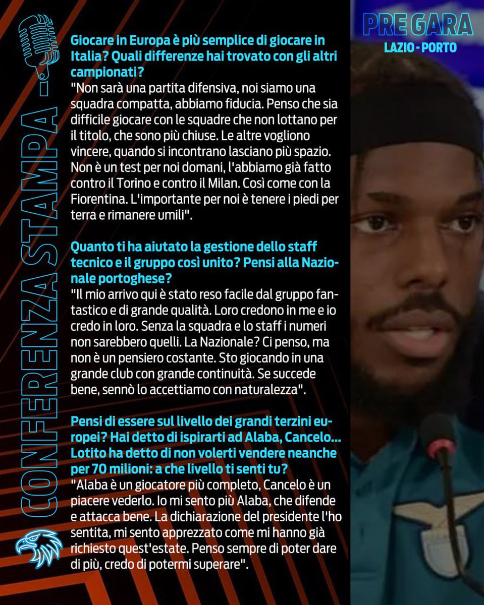 SpaceLazio's tweet image. Nuno #Tavares in conferenza stampa in vista del Porto: