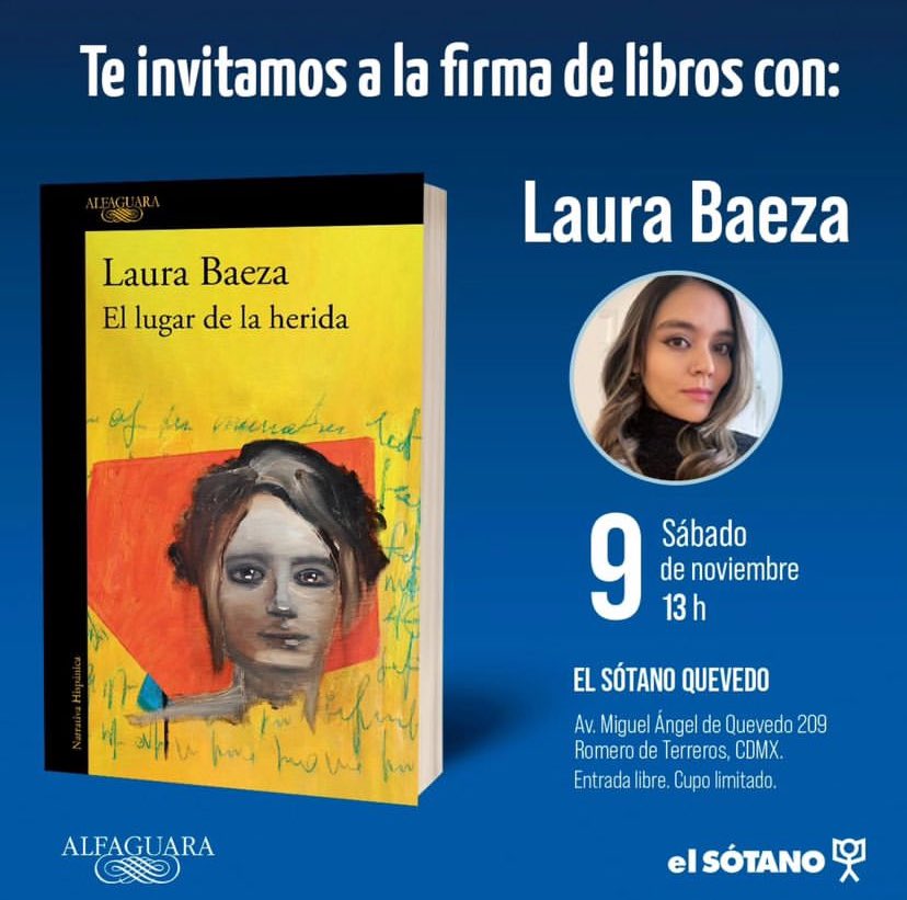 laurahbaeza's tweet photo. Amigos, nos vemos este sábado!!! 
Si tuvimos un club de lectura o pronto estaremos en uno, este es nuestro espacio para conocernos y platicar. 
En @elsotanolibros sucursal Miguel Ángel de Quevedo. @AlfaguaraMex @penguinlibrosmx https://t.co/38AI02UYWq
