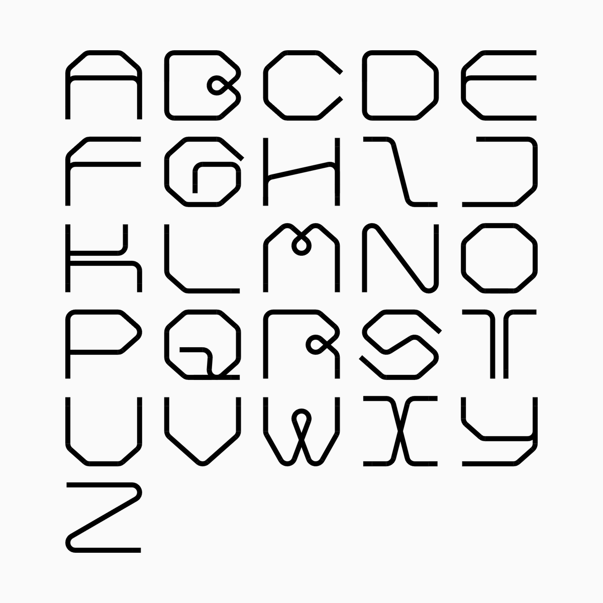misha_studio_'s tweet image. WIP! Initial uppercase set of glyphs created using a generative/constructive pulley system. #creativecode #generativedesign
