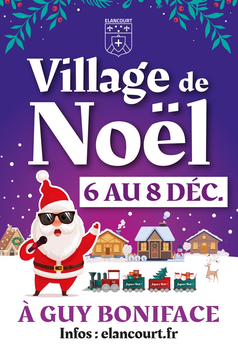 ✨ Village de Noël : rdv au parc des sports Guy Boniface, du 6 au 8 déc. 🎁 Marché artisanal ⛸️ Patinoire, luge &amp; manèges 📸 Photos avec le Père Noël 🌌 Ambiance lumineuse féérique 🌟 Show de Noël feu d’artifice &amp; lasers : le 7 déc. à 18h 🎆
🔗 + d’infos : elancourt.fr/agenda/village…